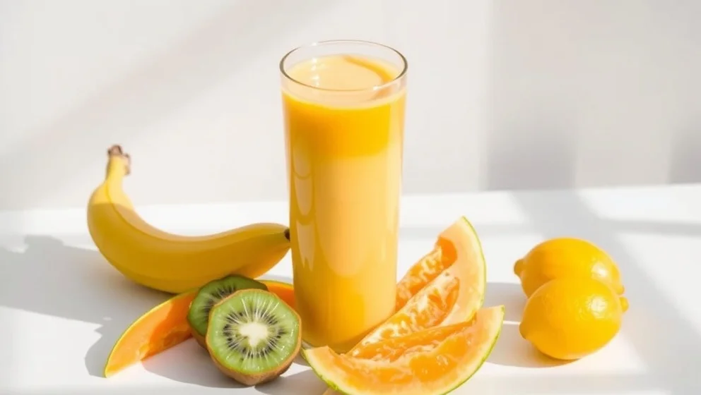 Drink med banan melon kiwi och citron