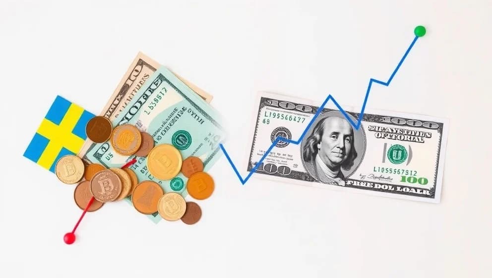 Svenska kronans värde mot amerikanska dollarn